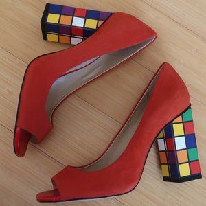 Katy Perry Rubiks Cube Heels 10 NEVER wORN!